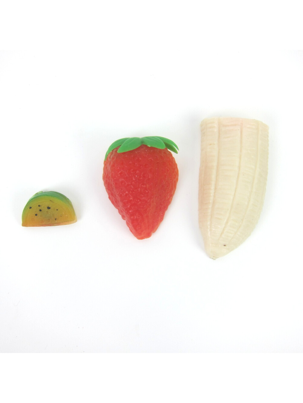 Vintage Fruit Fridge Magnets Strawberry, Banana & Watermelon Slice Hong Kong 80s